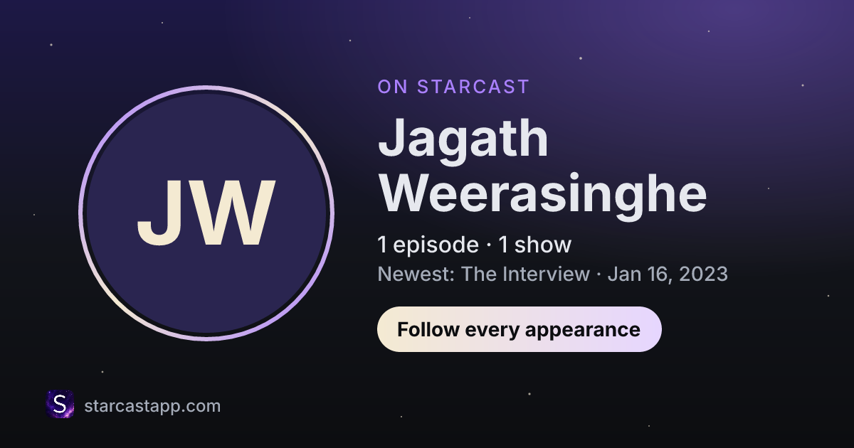 The preview card for Jagath Weerasinghe