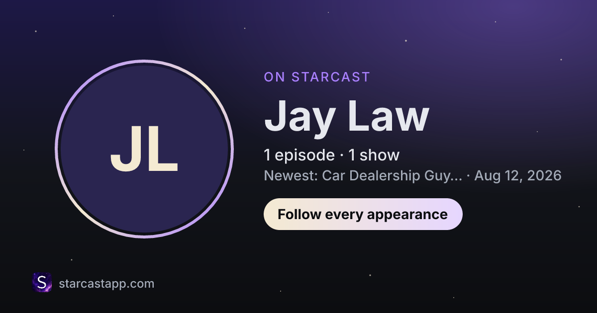 The preview card for Jay Law