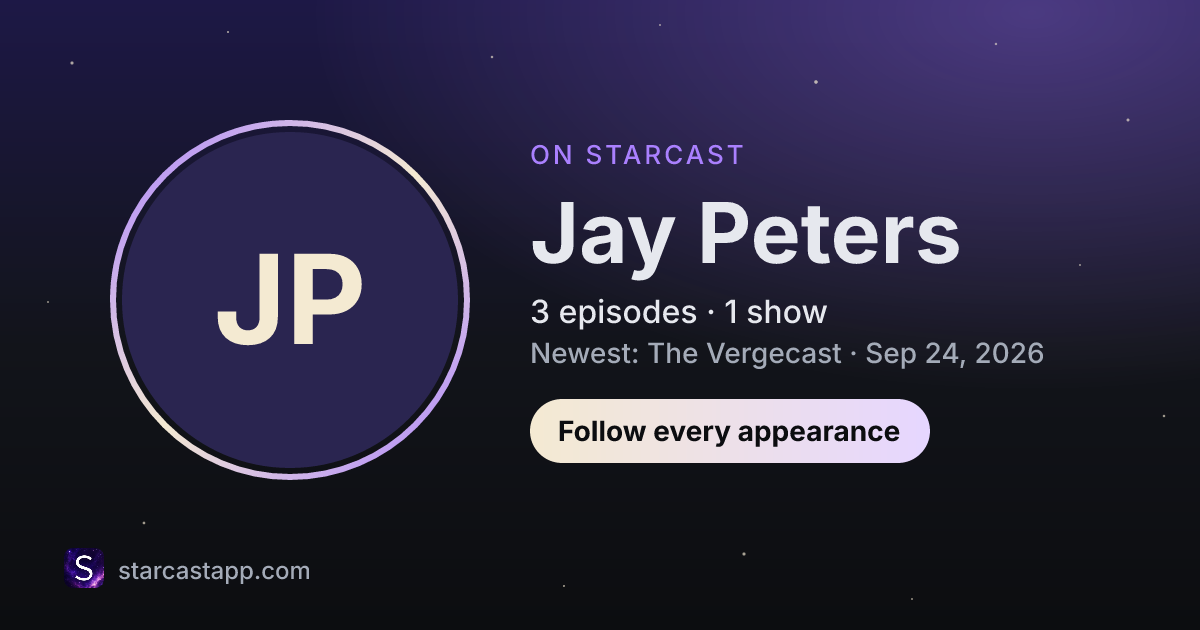 The preview card for Jay Peters