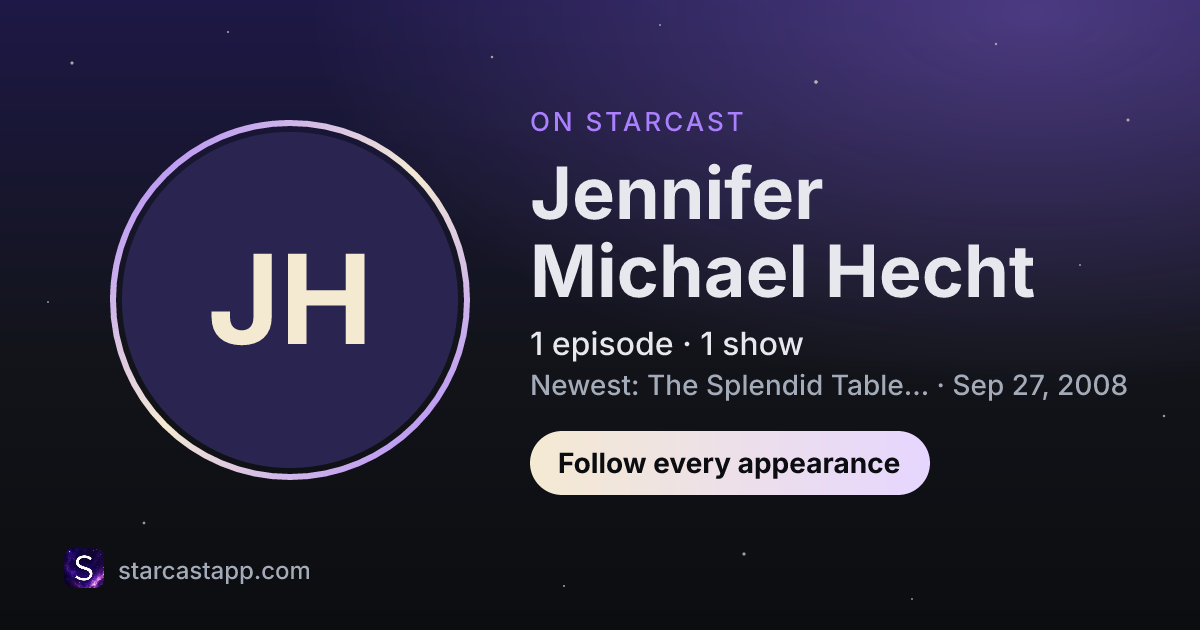 The preview card for Jennifer Michael Hecht