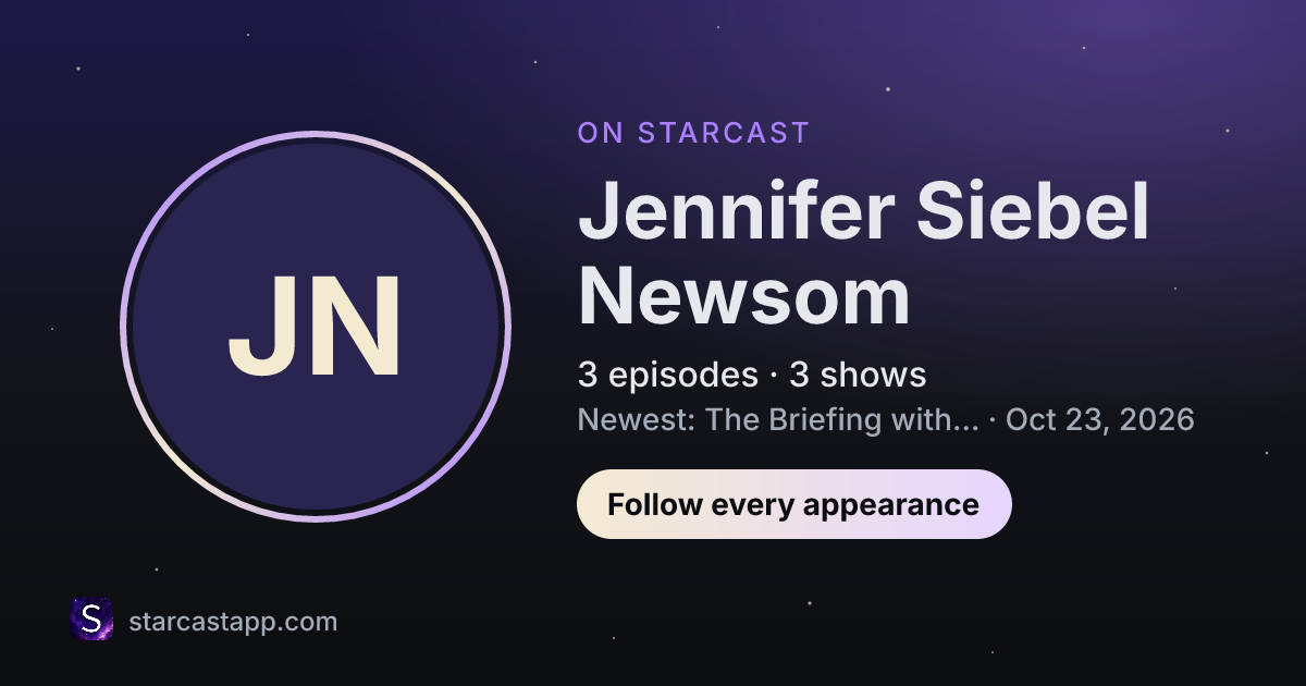 The preview card for Jennifer Siebel Newsom