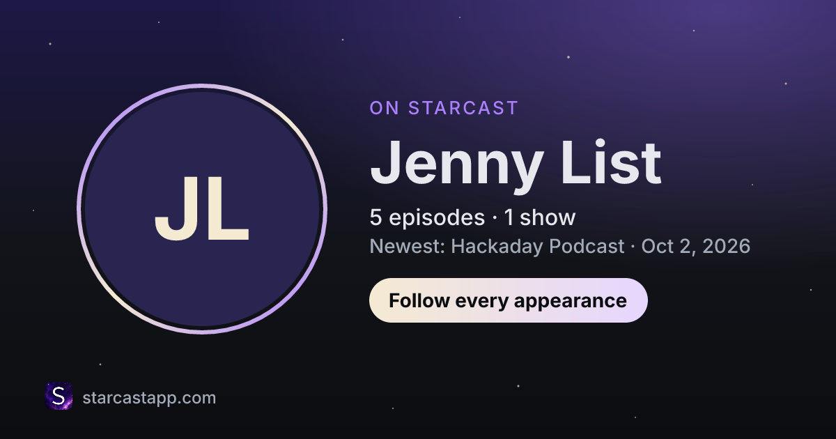 The preview card for Jenny List