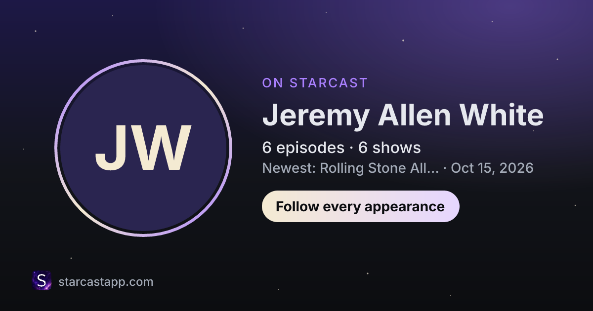 The preview card for Jeremy Allen White