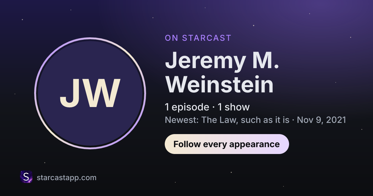 The preview card for Jeremy M. Weinstein