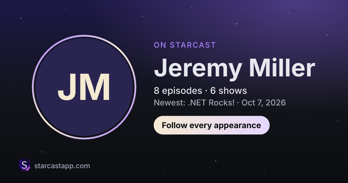 The preview card for Jeremy Miller