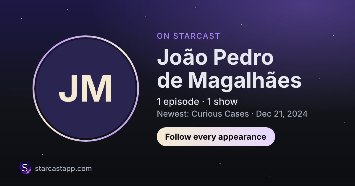 The preview card for João Pedro de Magalhães
