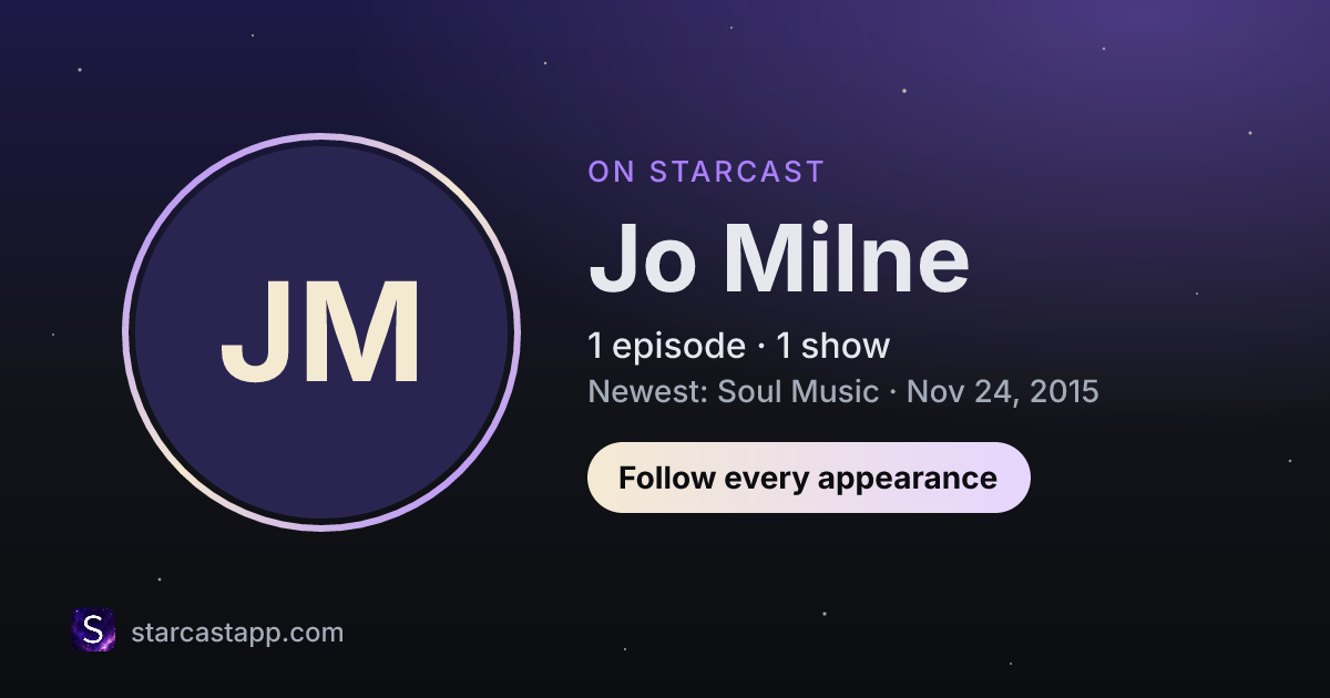 The preview card for Jo Milne