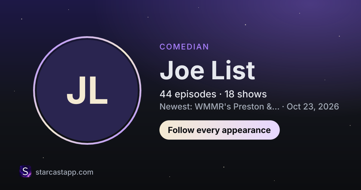 The preview card for Joe List