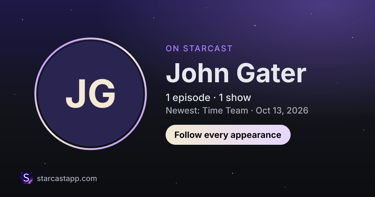 The preview card for John Gater