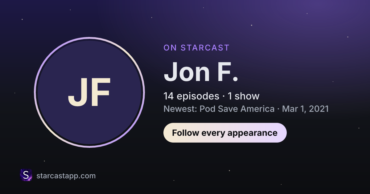 The preview card for Jon F.