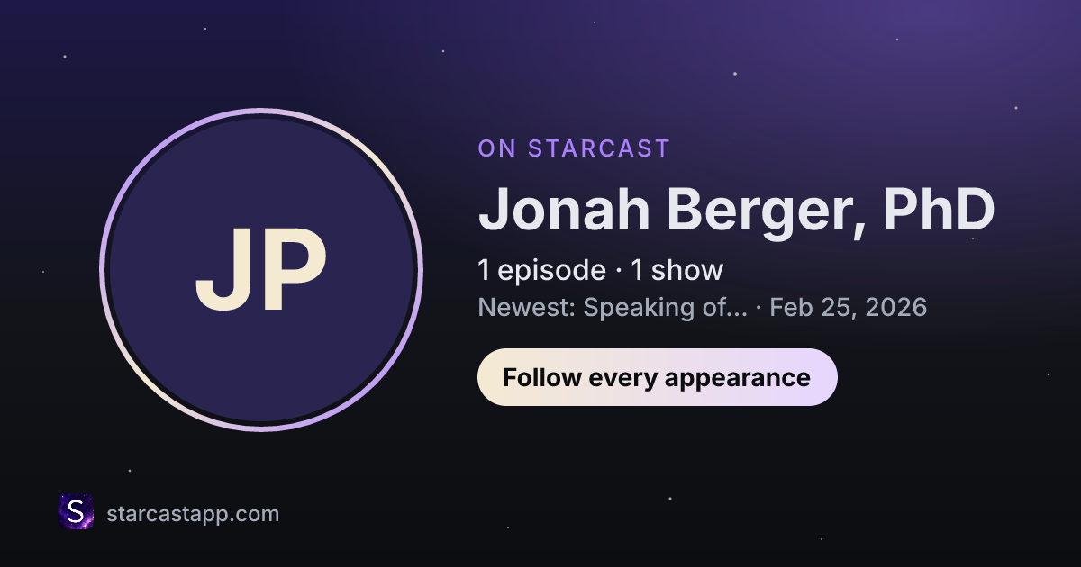 The preview card for Jonah Berger, PhD