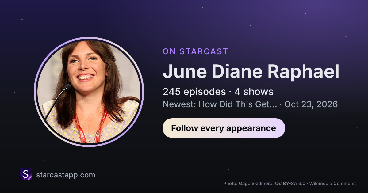 The preview card for June Diane Raphael