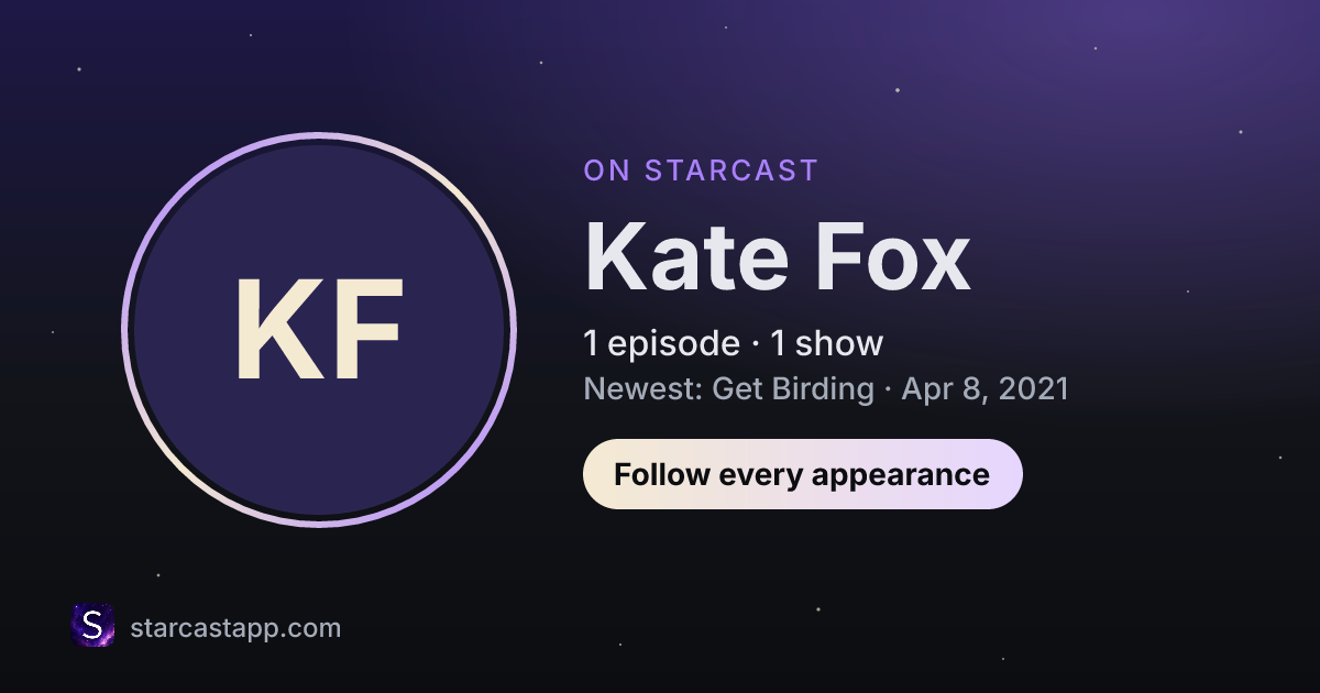 The preview card for Kate Fox