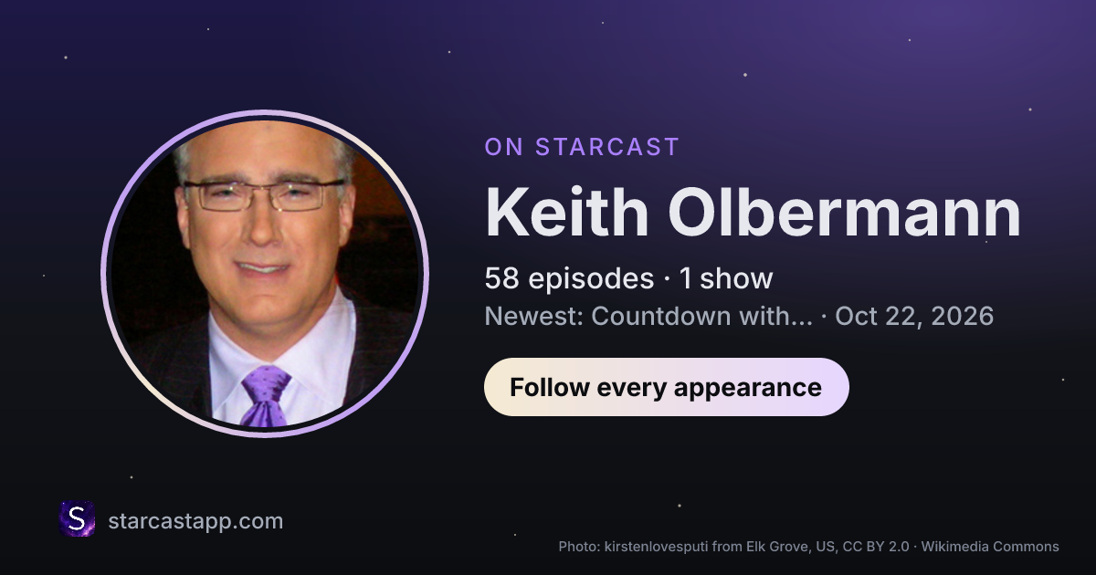 The preview card for Keith Olbermann