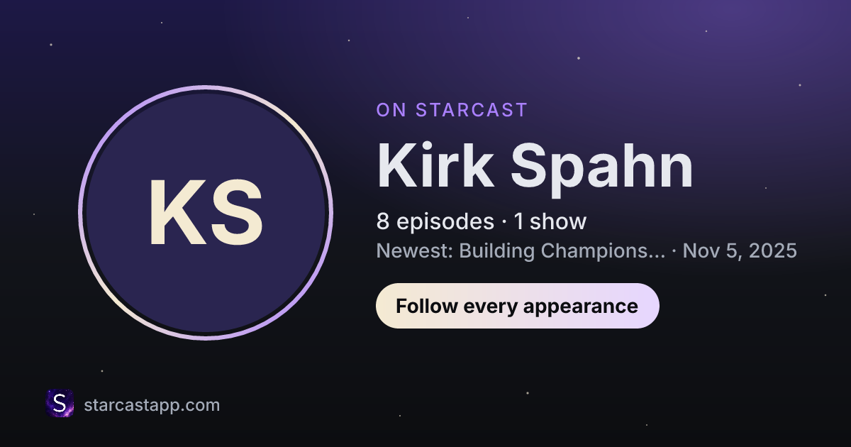 The preview card for Kirk Spahn