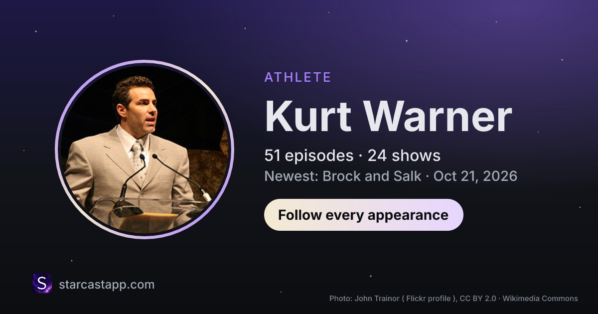 The preview card for Kurt Warner