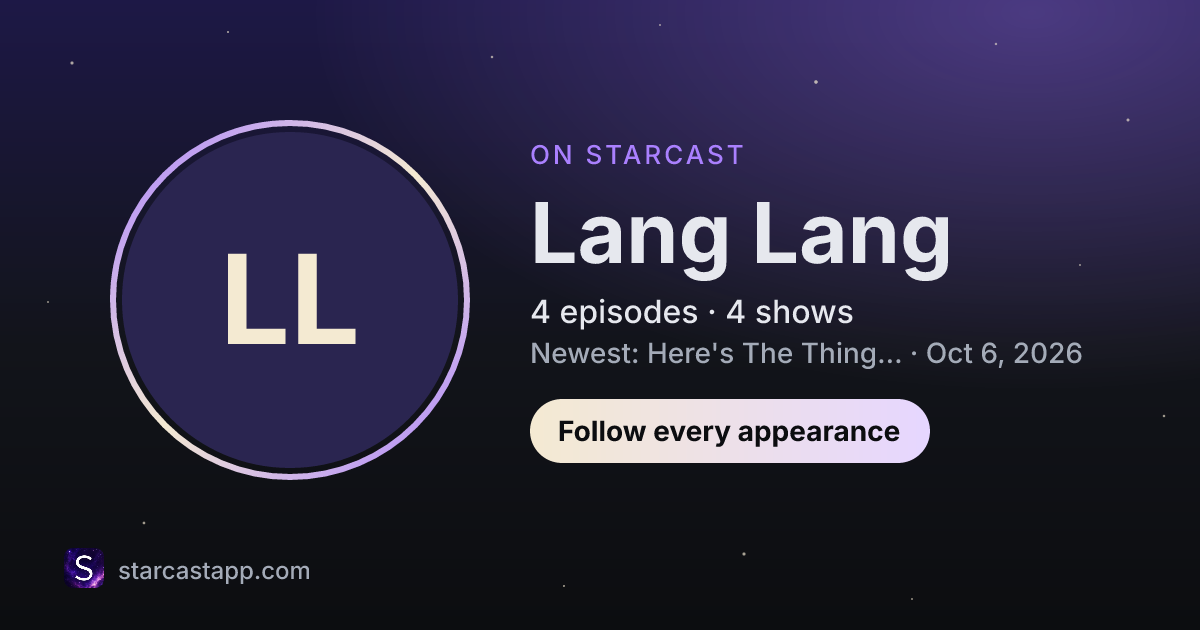 The preview card for Lang Lang