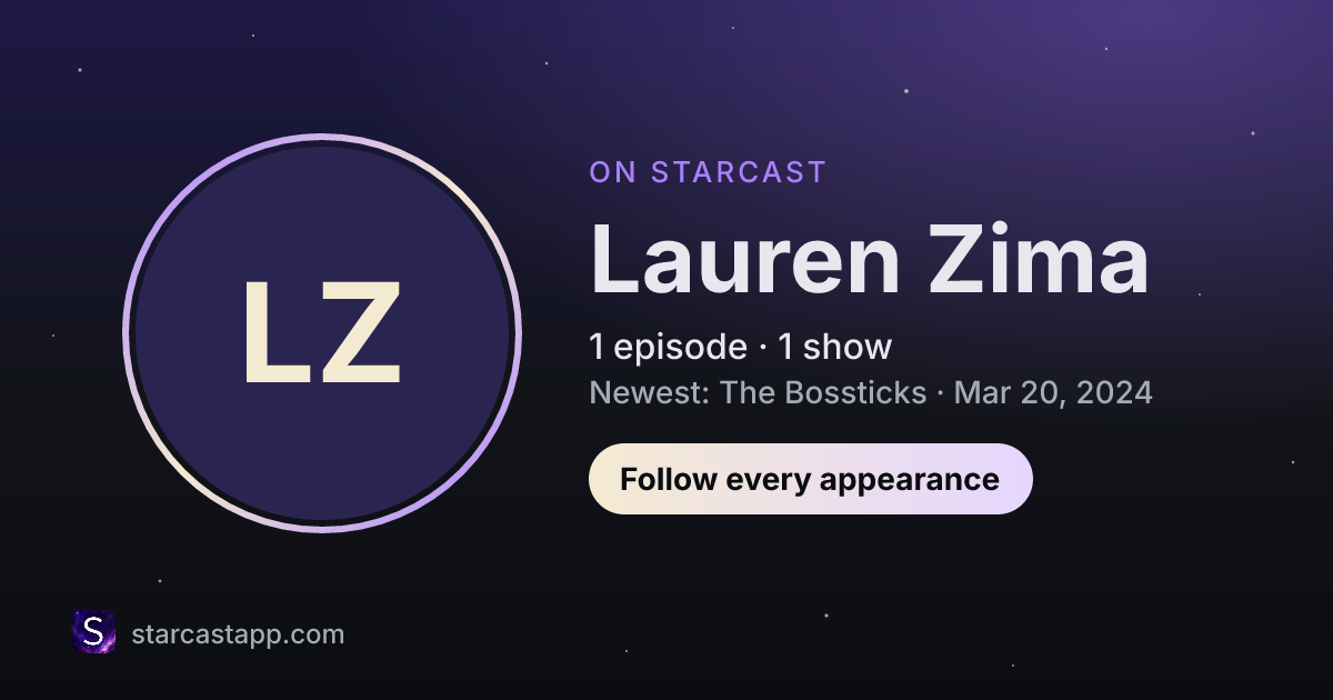 The preview card for Lauren Zima