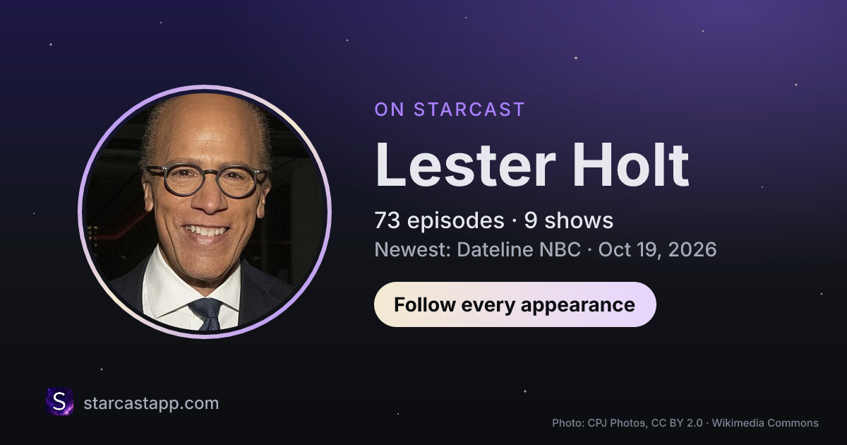 The preview card for Lester Holt