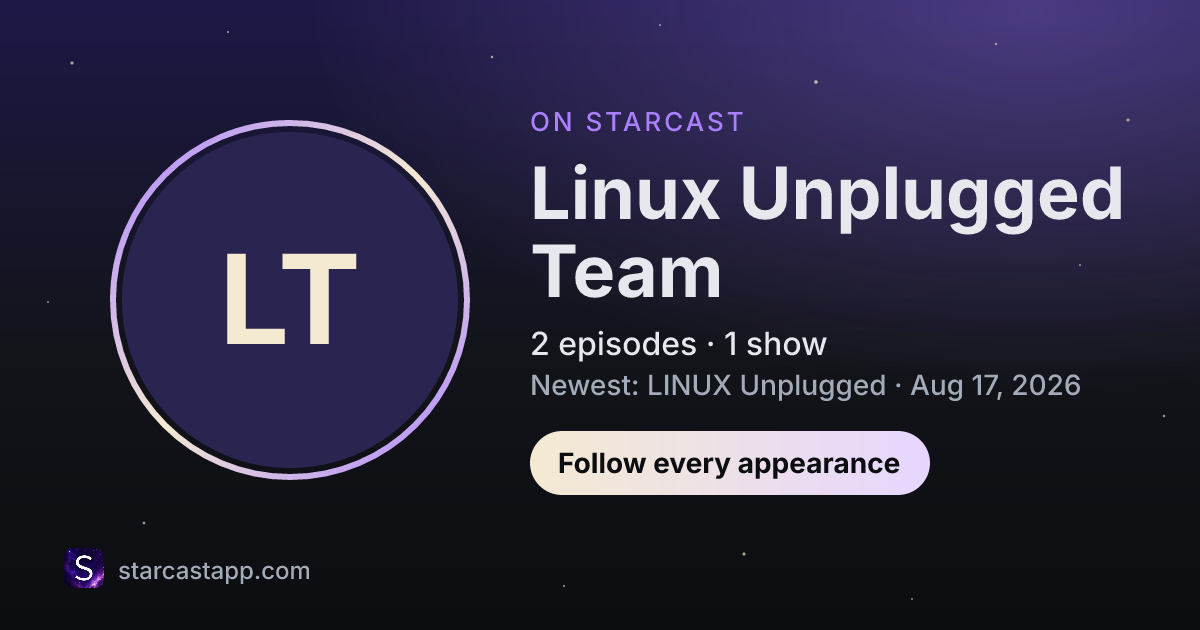 The preview card for Linux Unplugged Team