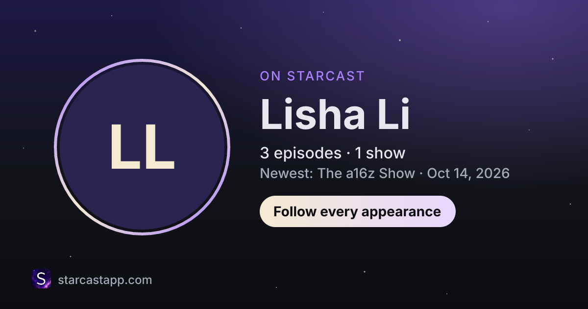 The preview card for Lisha Li