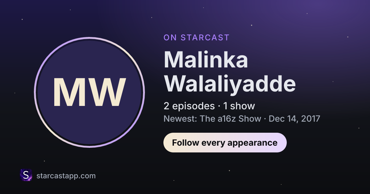 The preview card for Malinka Walaliyadde