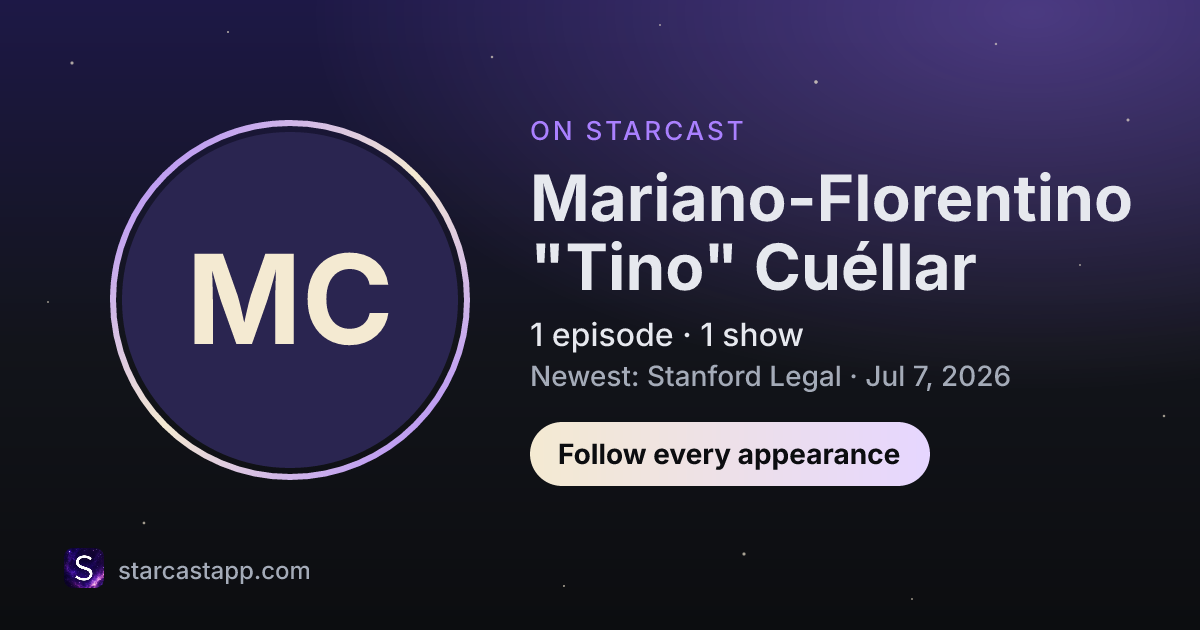 The preview card for Mariano-Florentino "Tino" Cuéllar