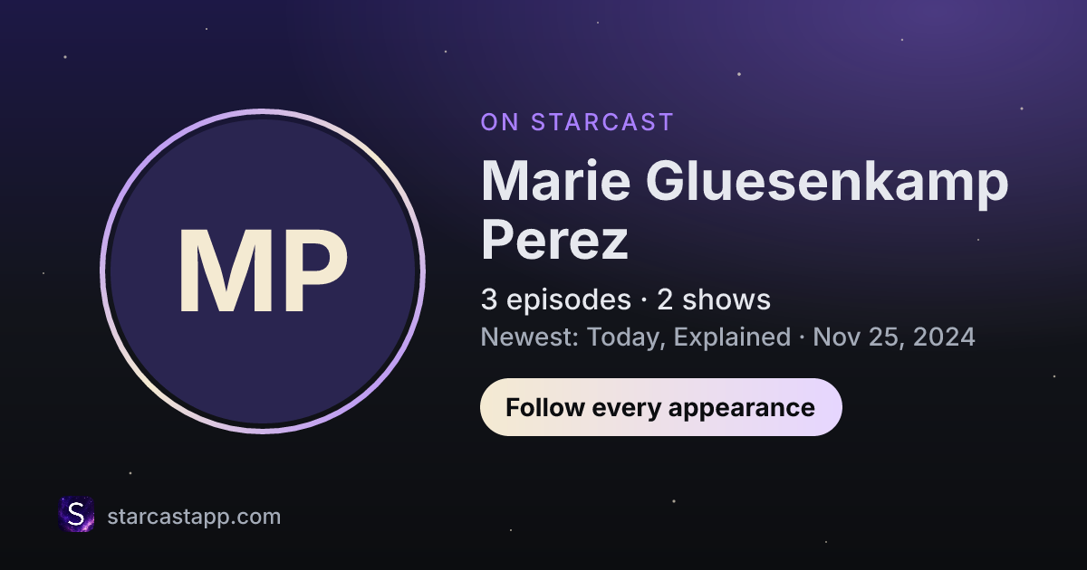The preview card for Marie Gluesenkamp Perez