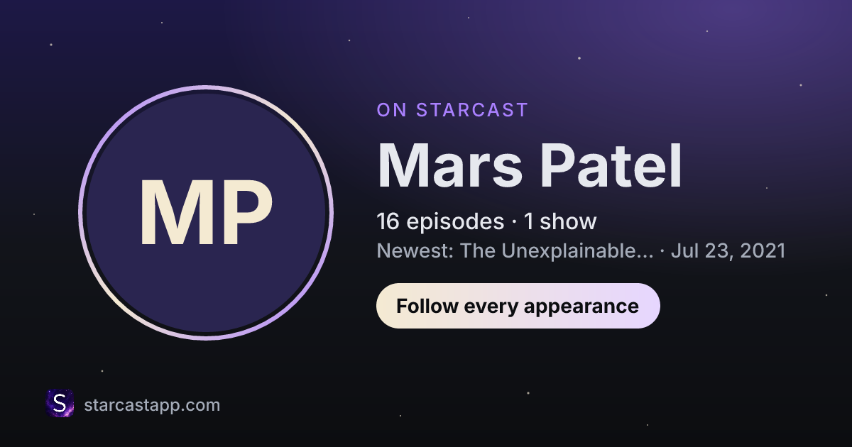 The preview card for Mars Patel