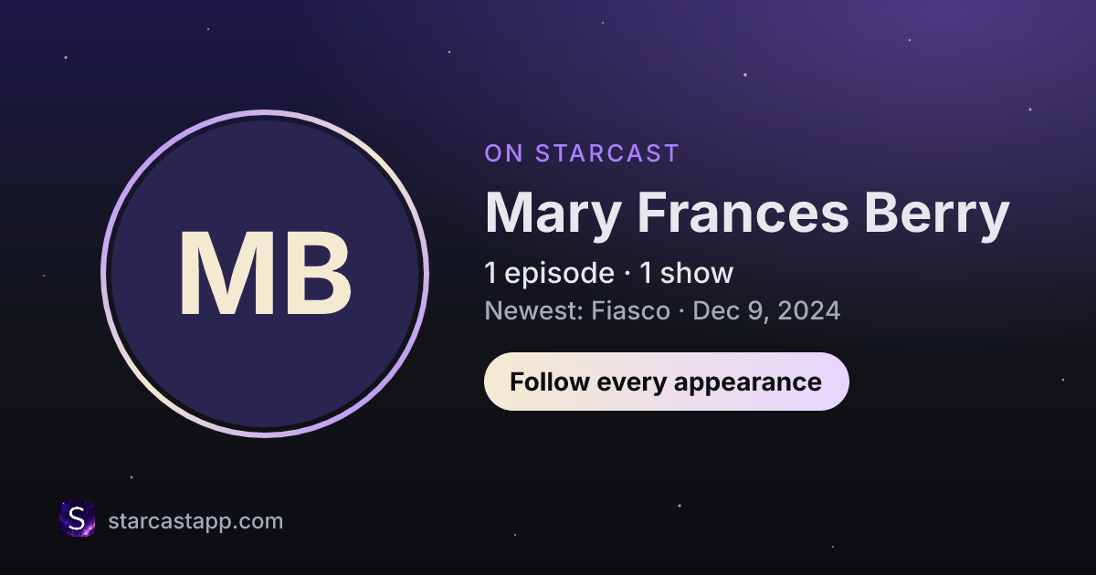 The preview card for Mary Frances Berry