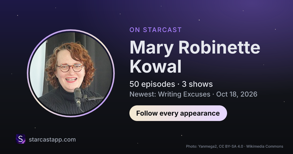 The preview card for Mary Robinette Kowal