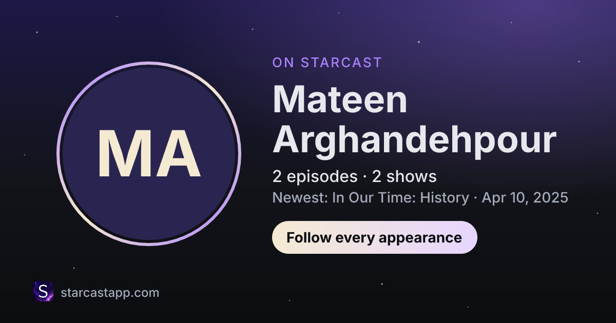 The preview card for Mateen Arghandehpour