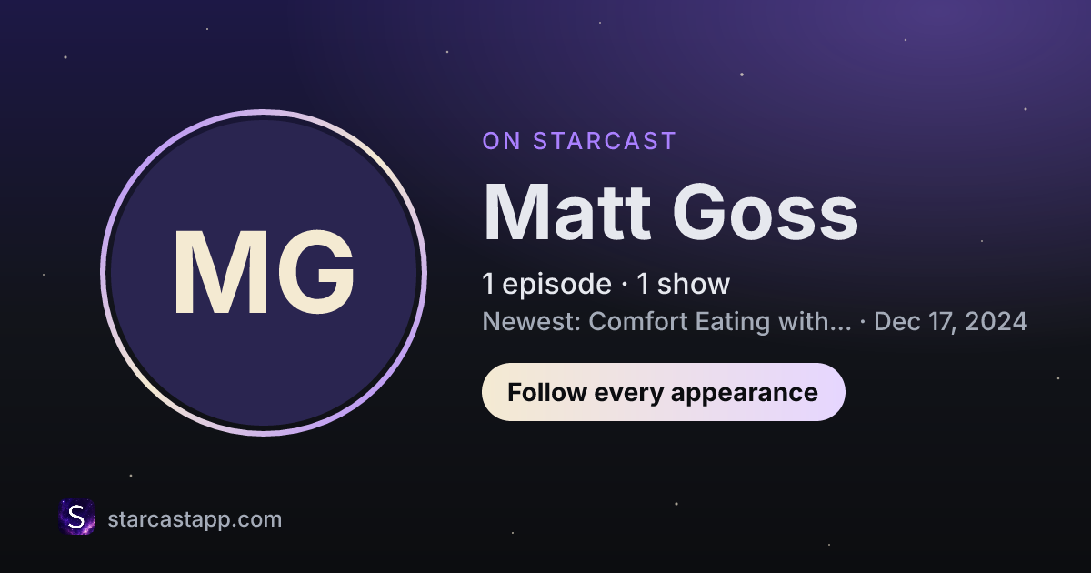 The preview card for Matt Goss