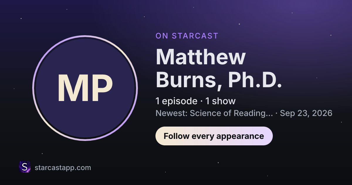 The preview card for Matthew Burns, Ph.D.