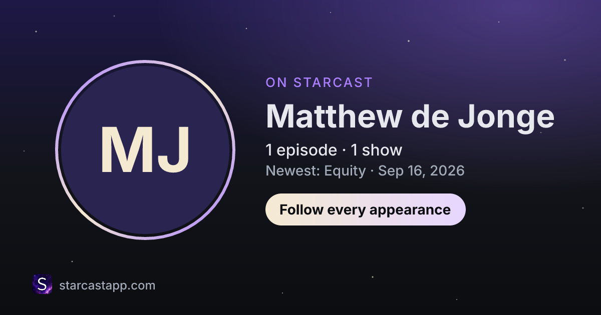 The preview card for Matthew de Jonge