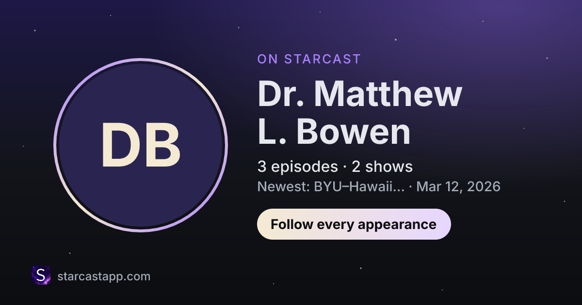 The preview card for Dr. Matthew L. Bowen