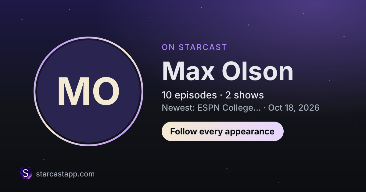 The preview card for Max Olson