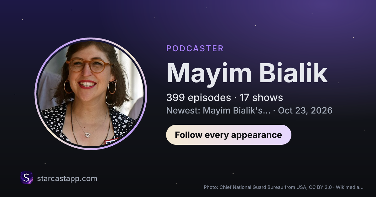 The preview card for Mayim Bialik