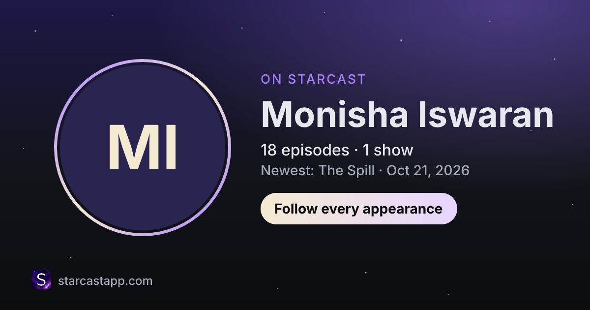 The preview card for Monisha Iswaran