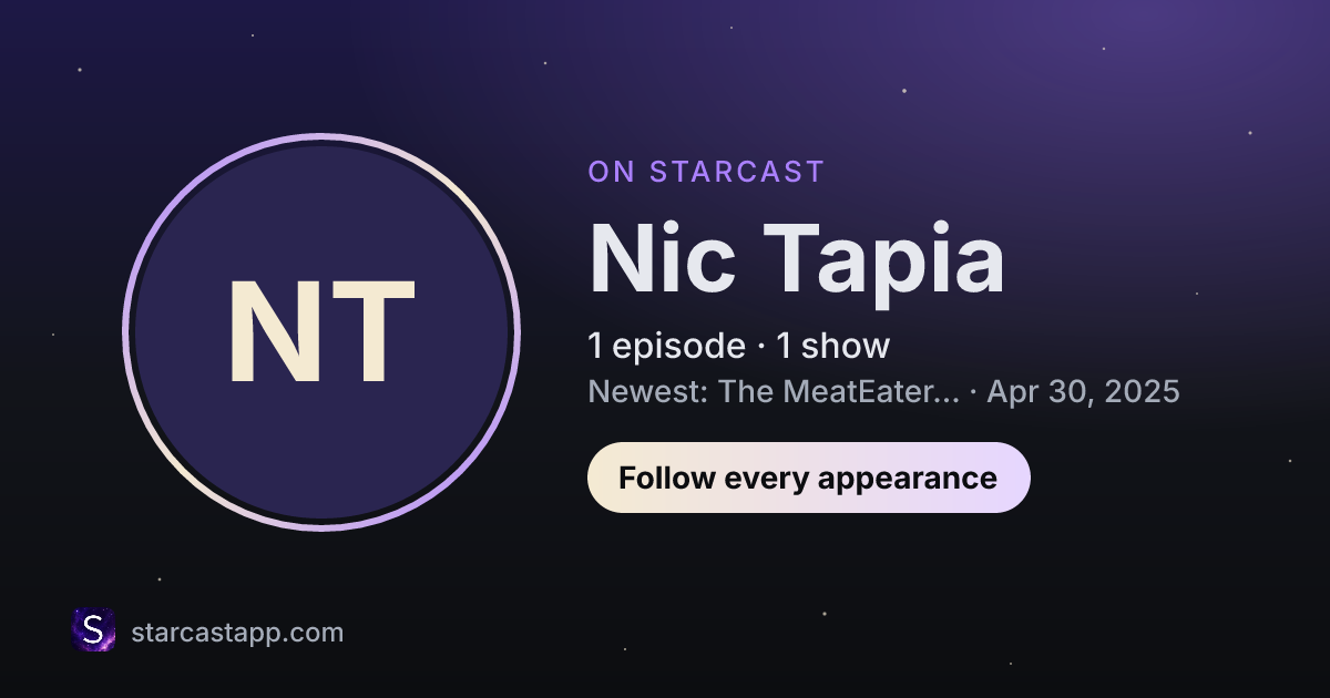 The preview card for Nic Tapia