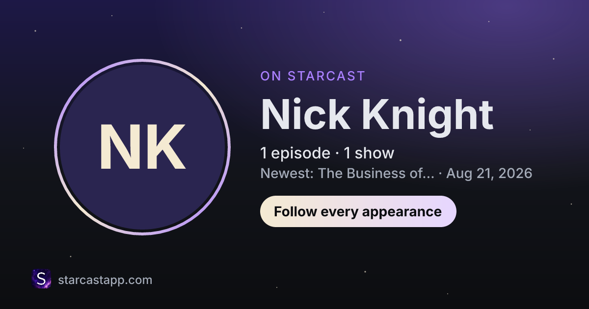 The preview card for Nick Knight