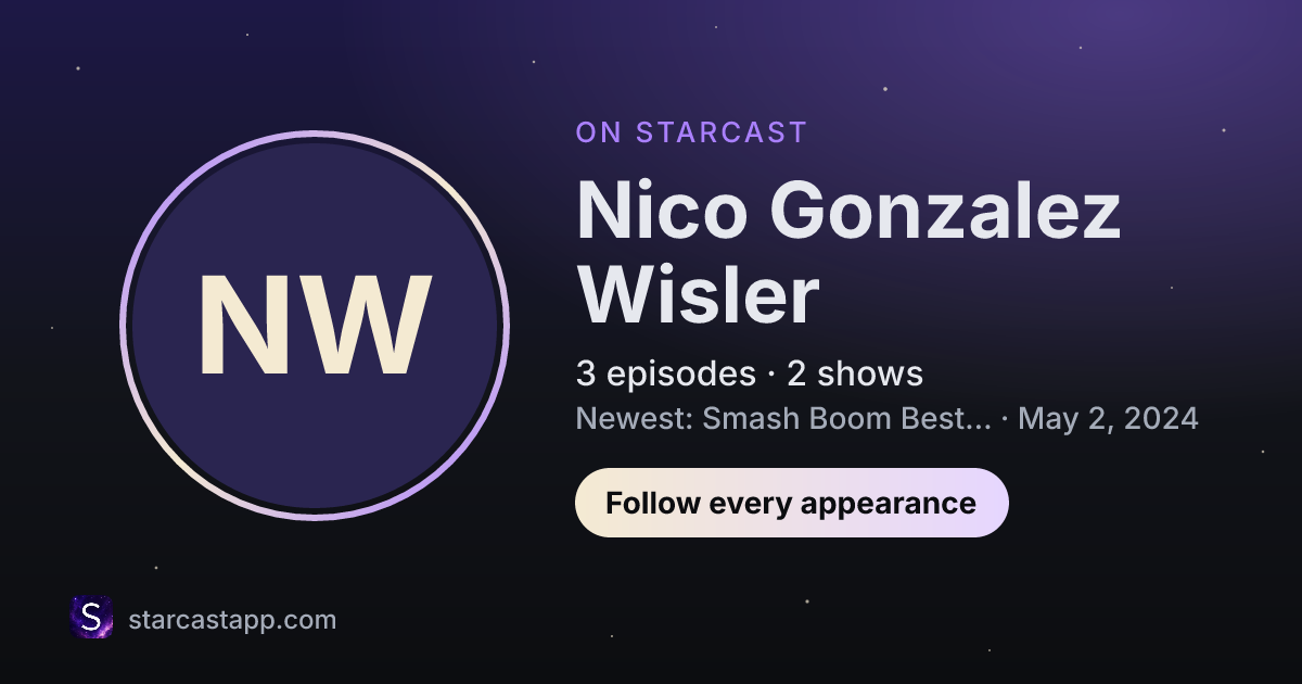 The preview card for Nico Gonzalez Wisler