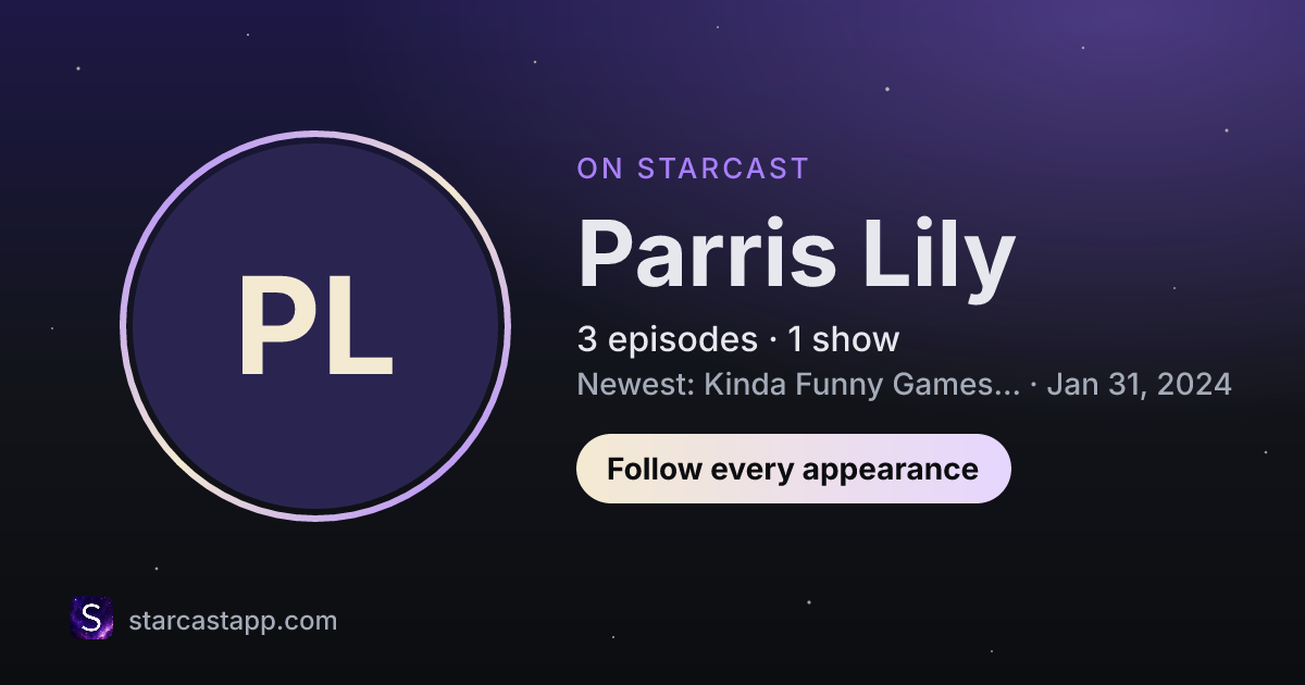 The preview card for Parris Lily