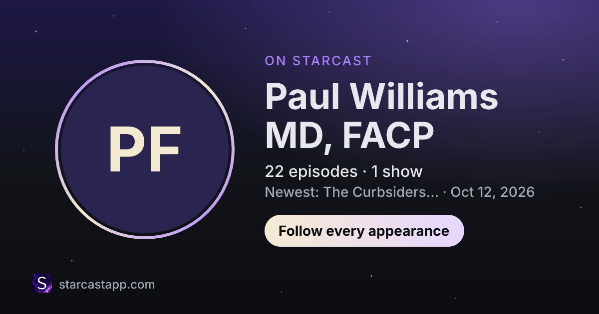 The preview card for Paul Williams MD, FACP
