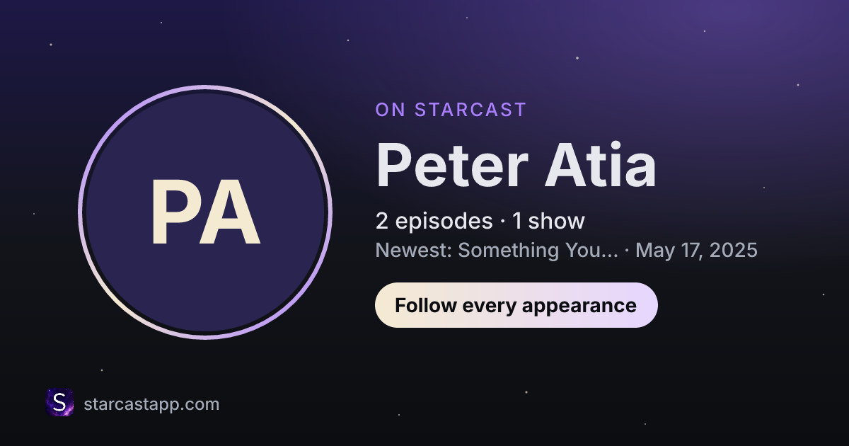 The preview card for Peter Atia