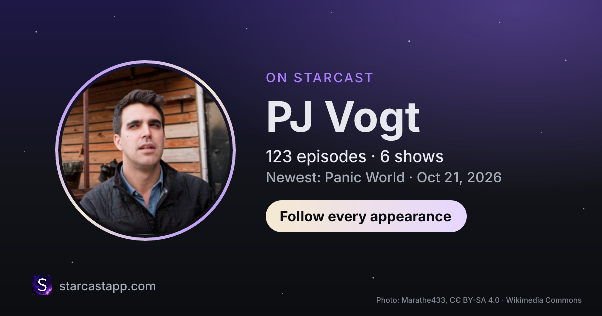 The preview card for PJ Vogt
