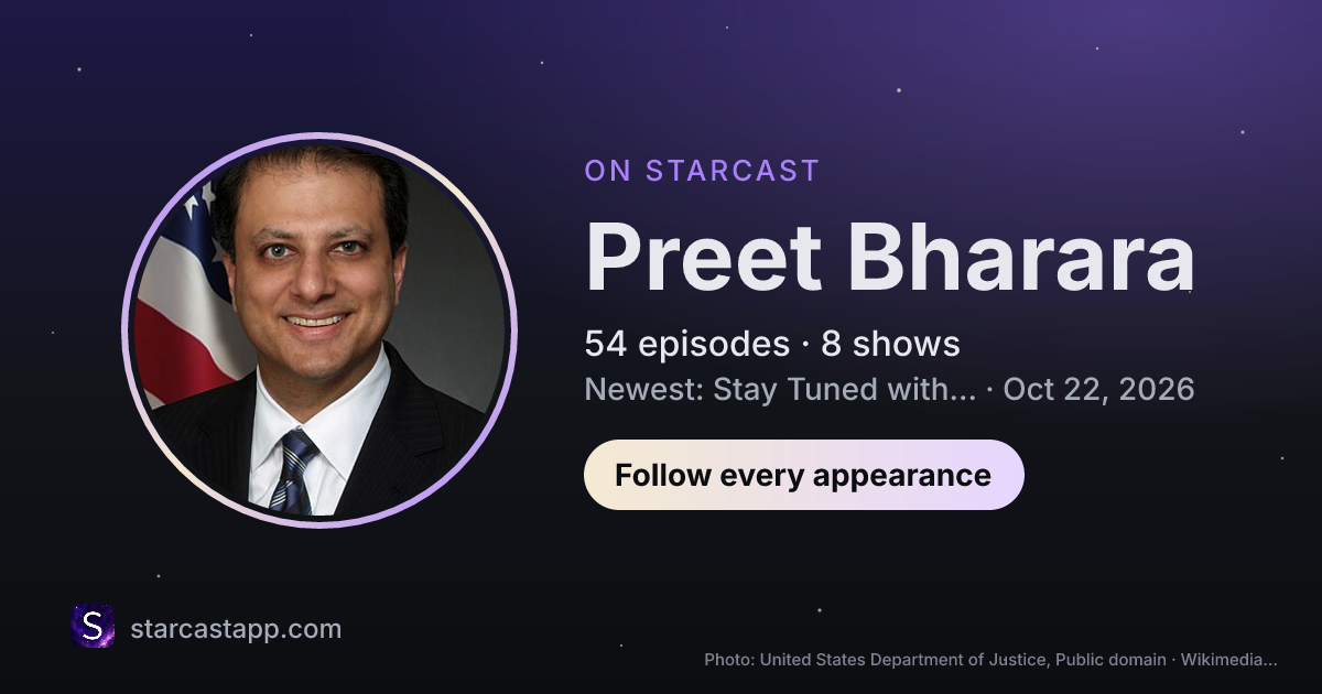 The preview card for Preet Bharara