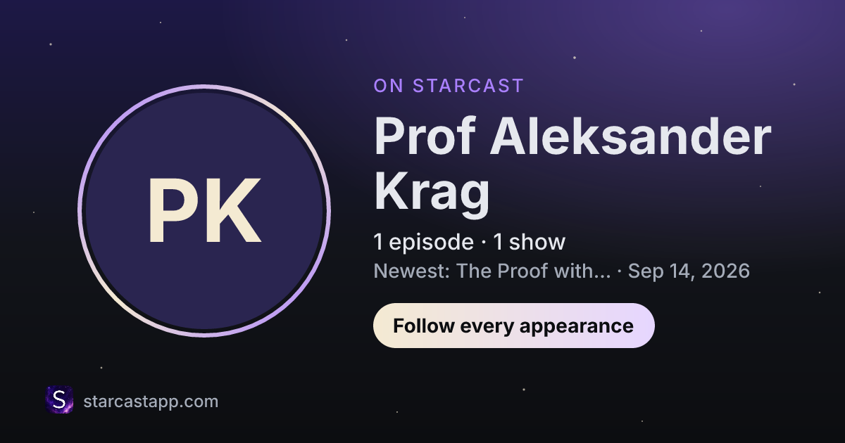 The preview card for Prof Aleksander Krag