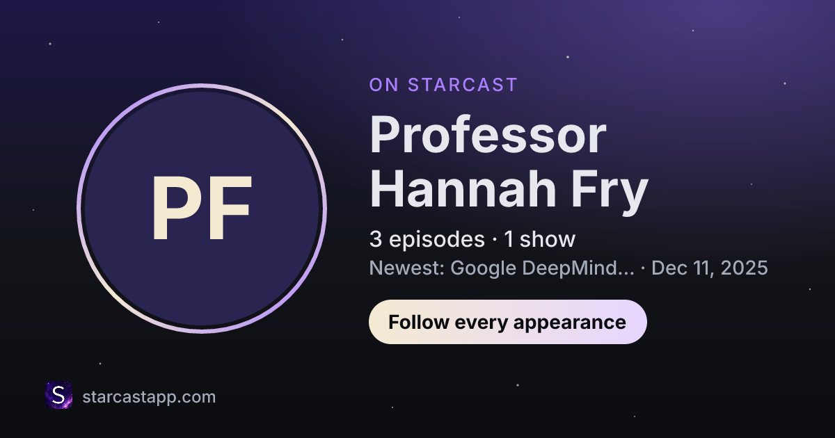 The preview card for Professor Hannah Fry