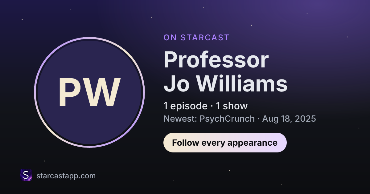 The preview card for Professor Jo Williams